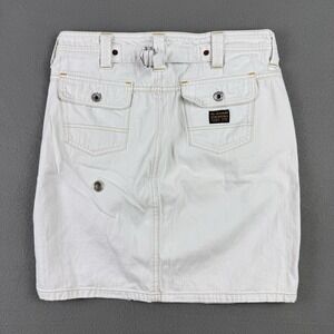 Y2K G-Star‎ Raw Originals Denim Skirt Womens Small White Buckle Back